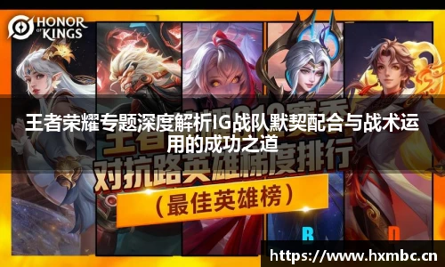 王者荣耀专题深度解析IG战队默契配合与战术运用的成功之道
